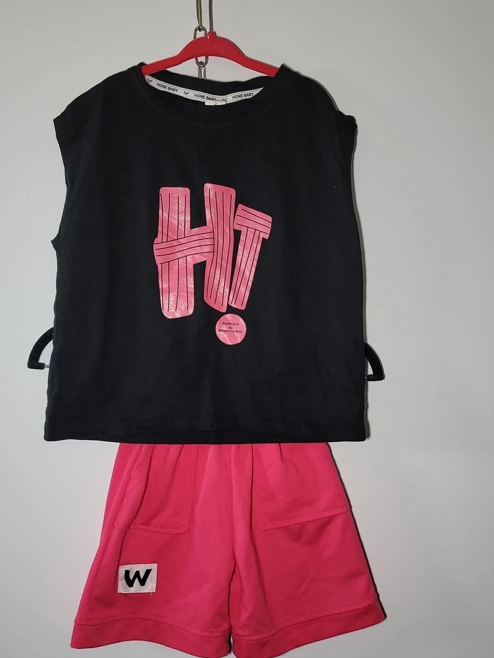 Kids Graphic Tank & Pink Shorts Matching Set by